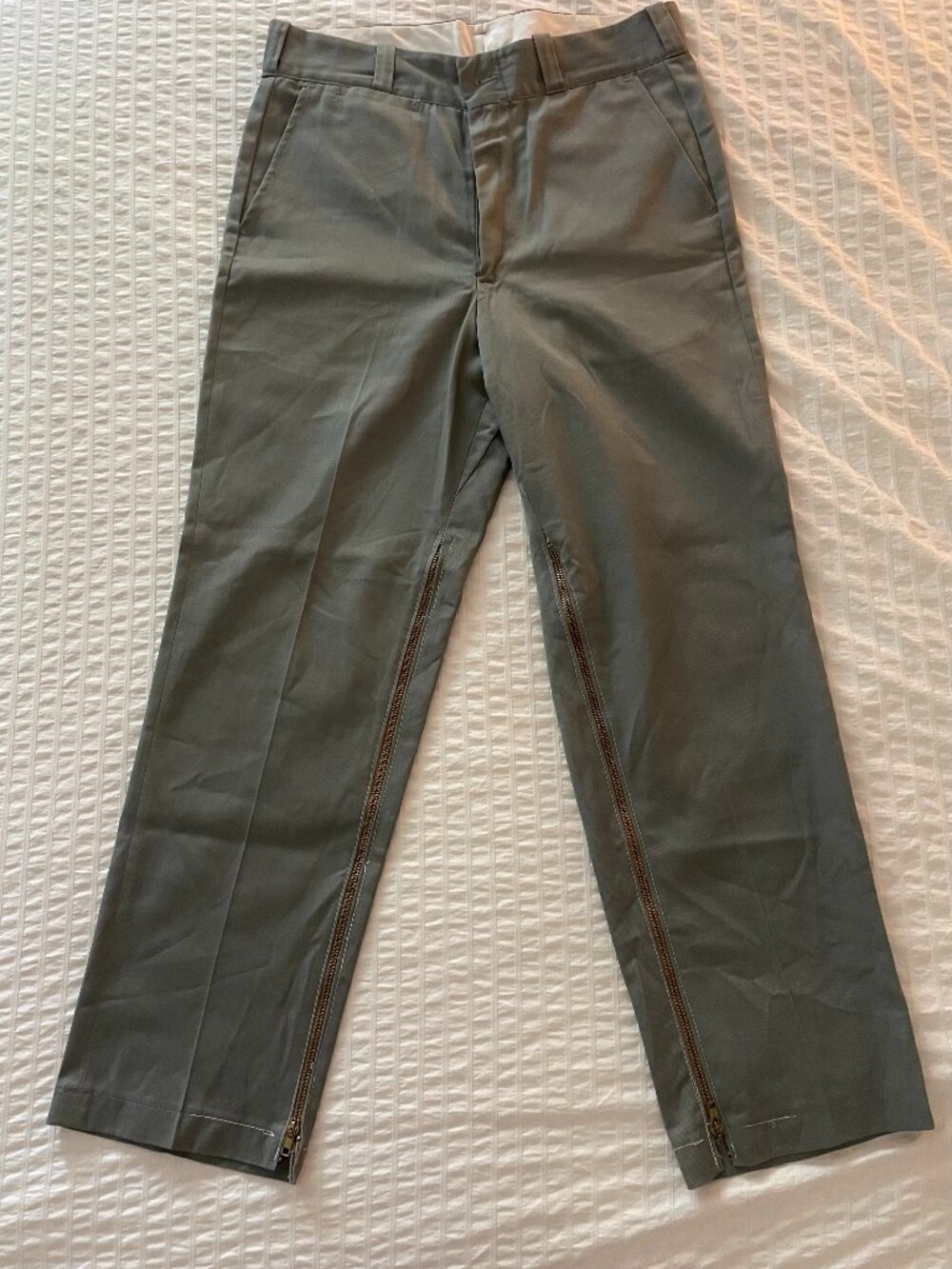 Grey Work Pant w Custom Inseam Zipper